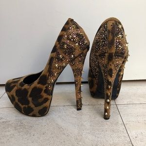 Scene, Cheetah Platform Stiletto Heels